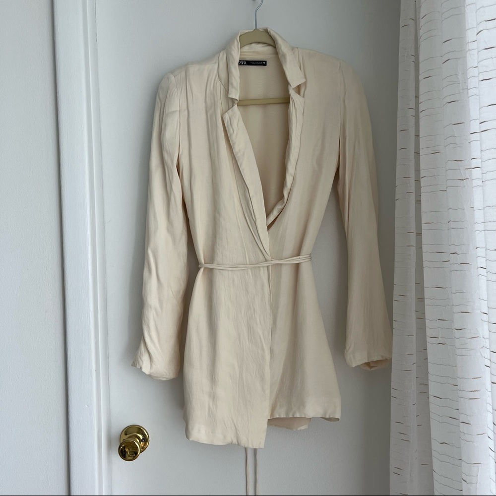 Zara Wrap Blazer-Dress in Ivory
